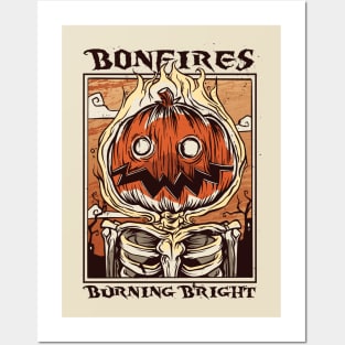 Bonfire Pumpkin Halloween Posters and Art